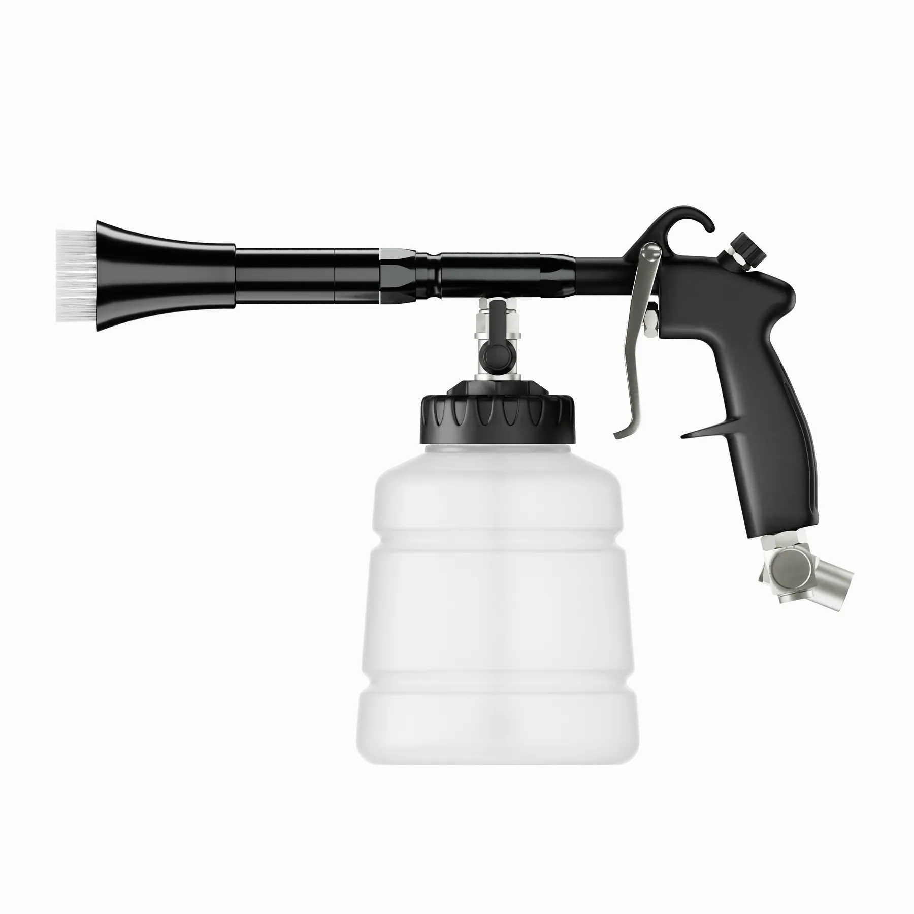 Cleaning gun side view on white