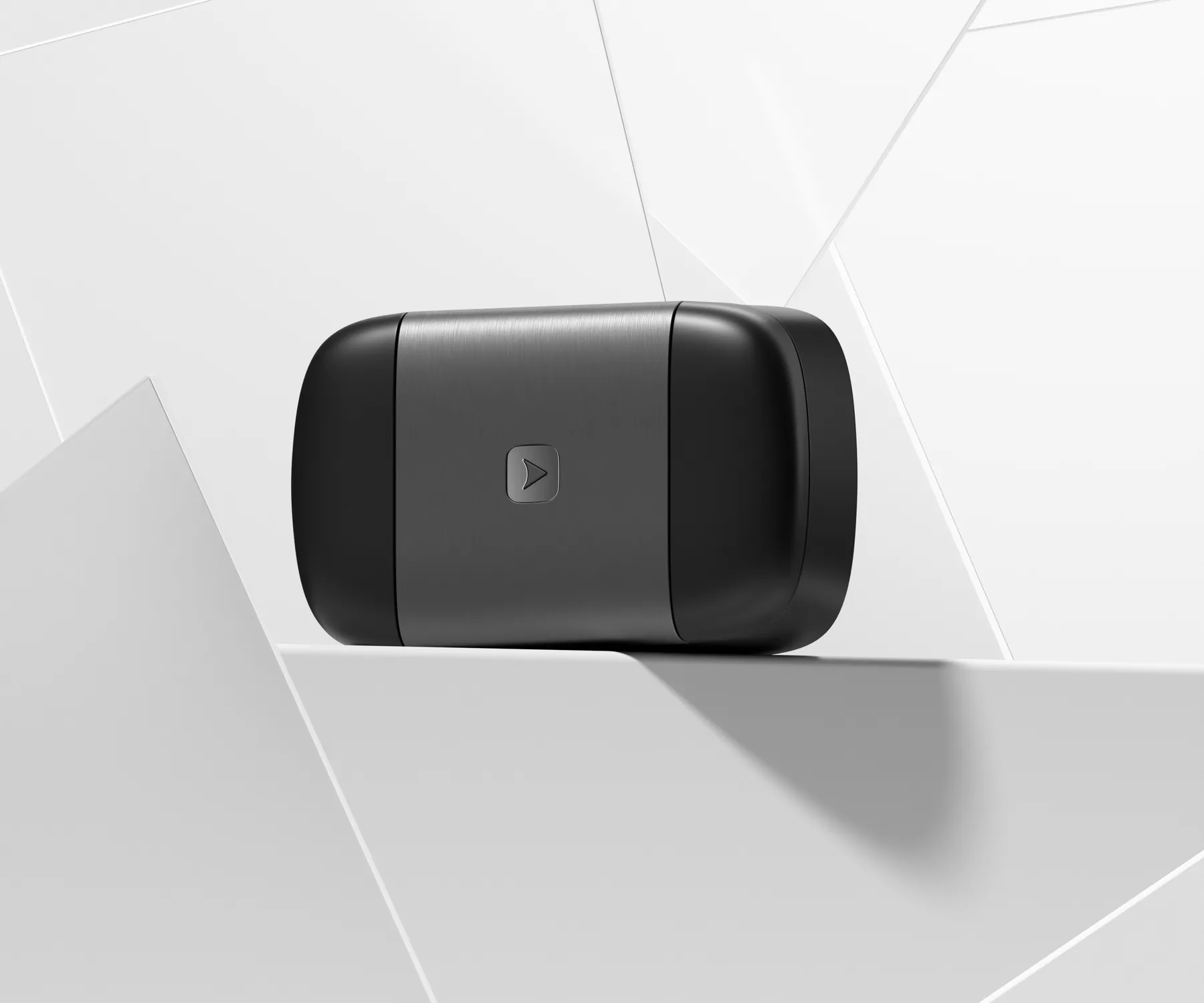 DashMate AI car reader with a brushed metal band on a white set