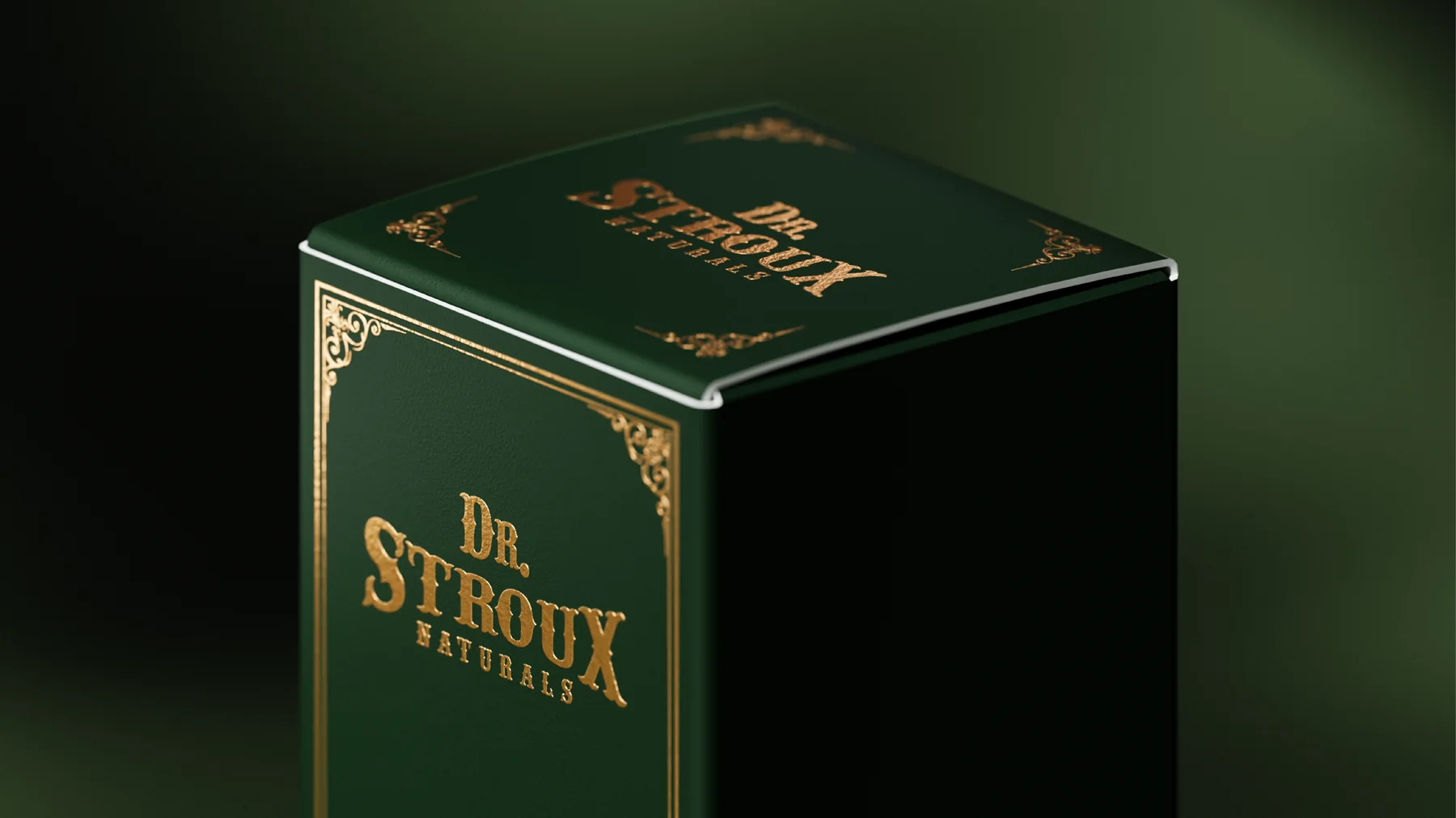 Dr. Stroux Naturals green carton with gold lettering