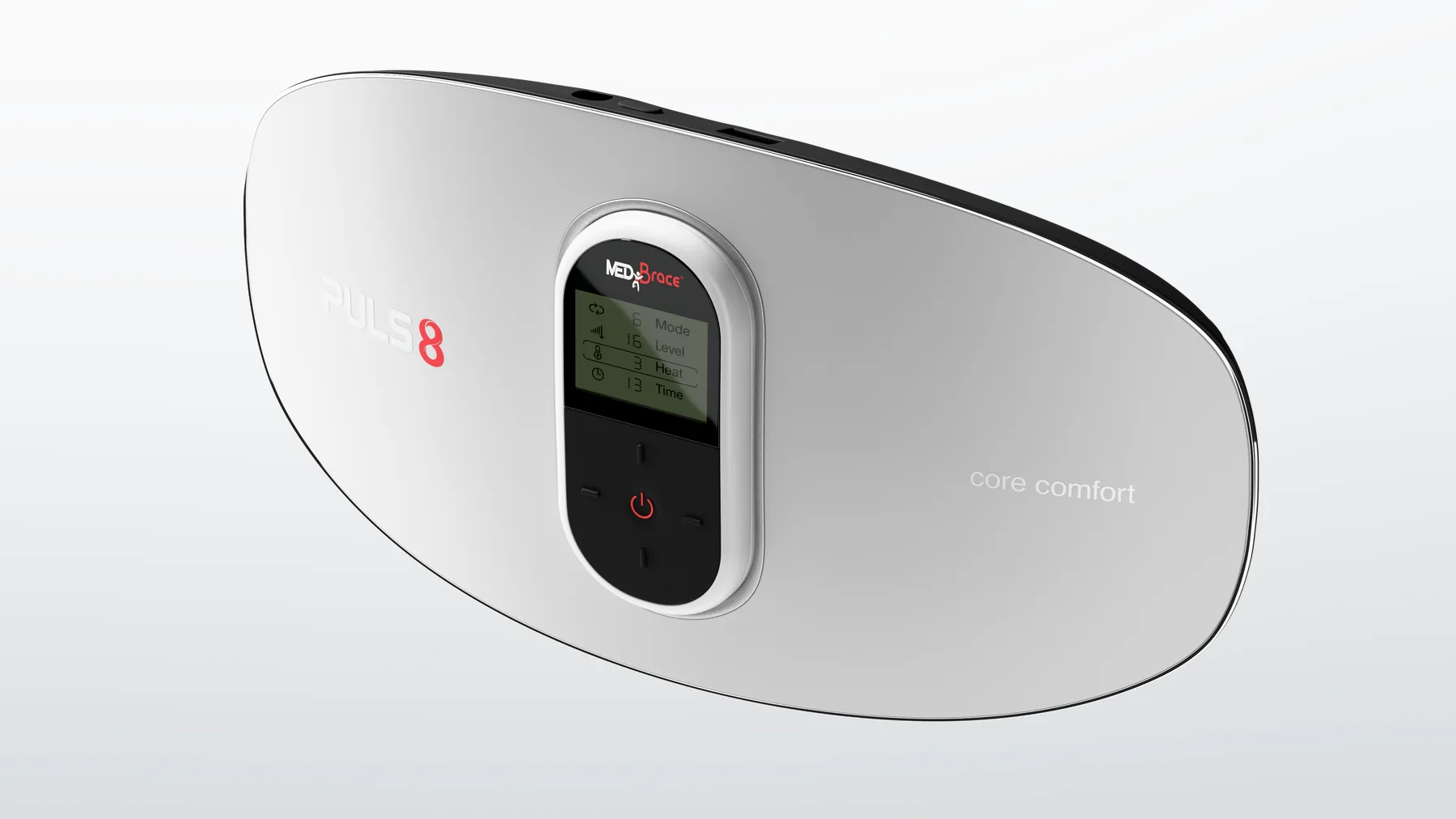 Puls8 pad at an angle with the control unit in place