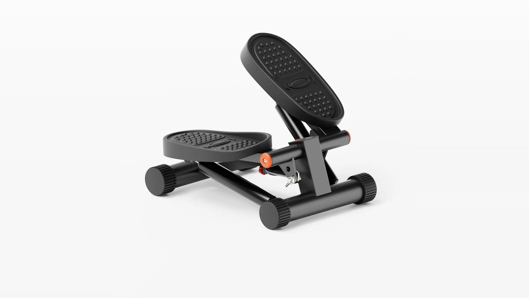 Black mini stepper with orange end caps on white