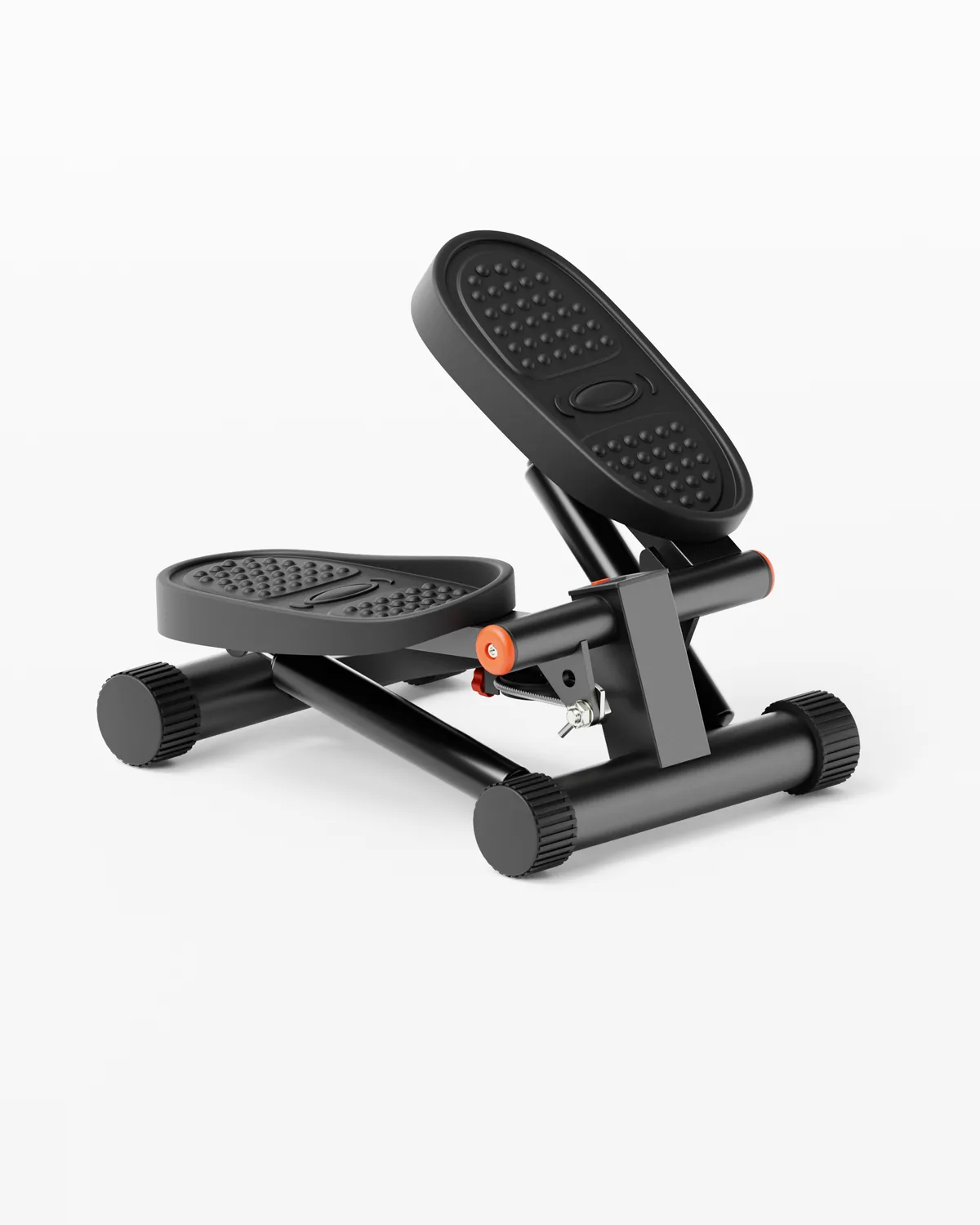 Black mini stepper with orange end caps on white