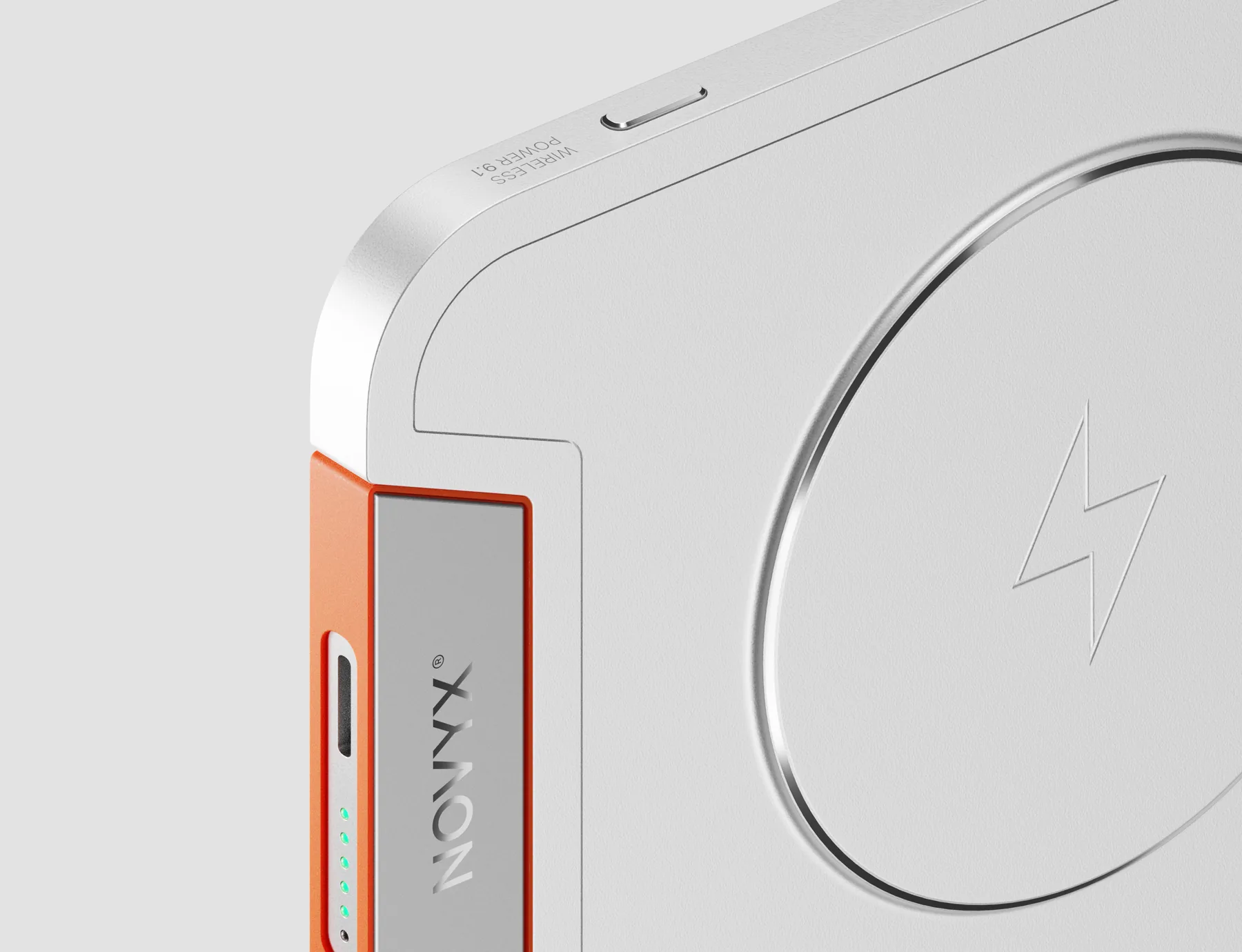 Close up of the Novyx edge and charging pad