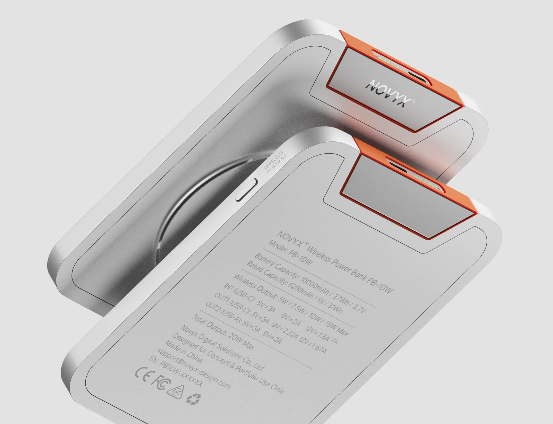 Two Novyx power banks stacked
